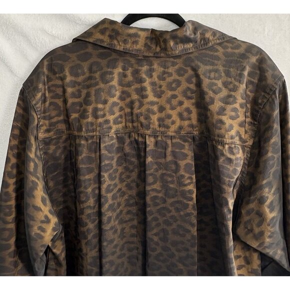 MYCRA PAC Women Raincoat SZ L Brown Leopard Print Trench Swing 60s Retro 63-2 - Picture 4 of 14